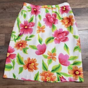 Floral Pencil Skirt by M.H.M. Melissa Harper Large Tropical Luau Bloomcore